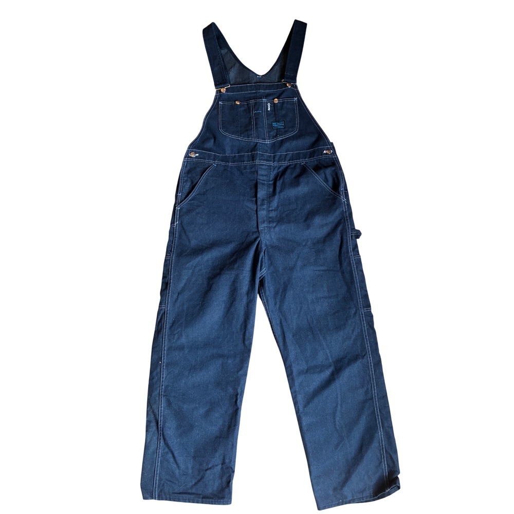 Vintage 70s 80s Sears Perma-Prest Tri-Blend Tradewear Bib Overalls 38x30 Union
